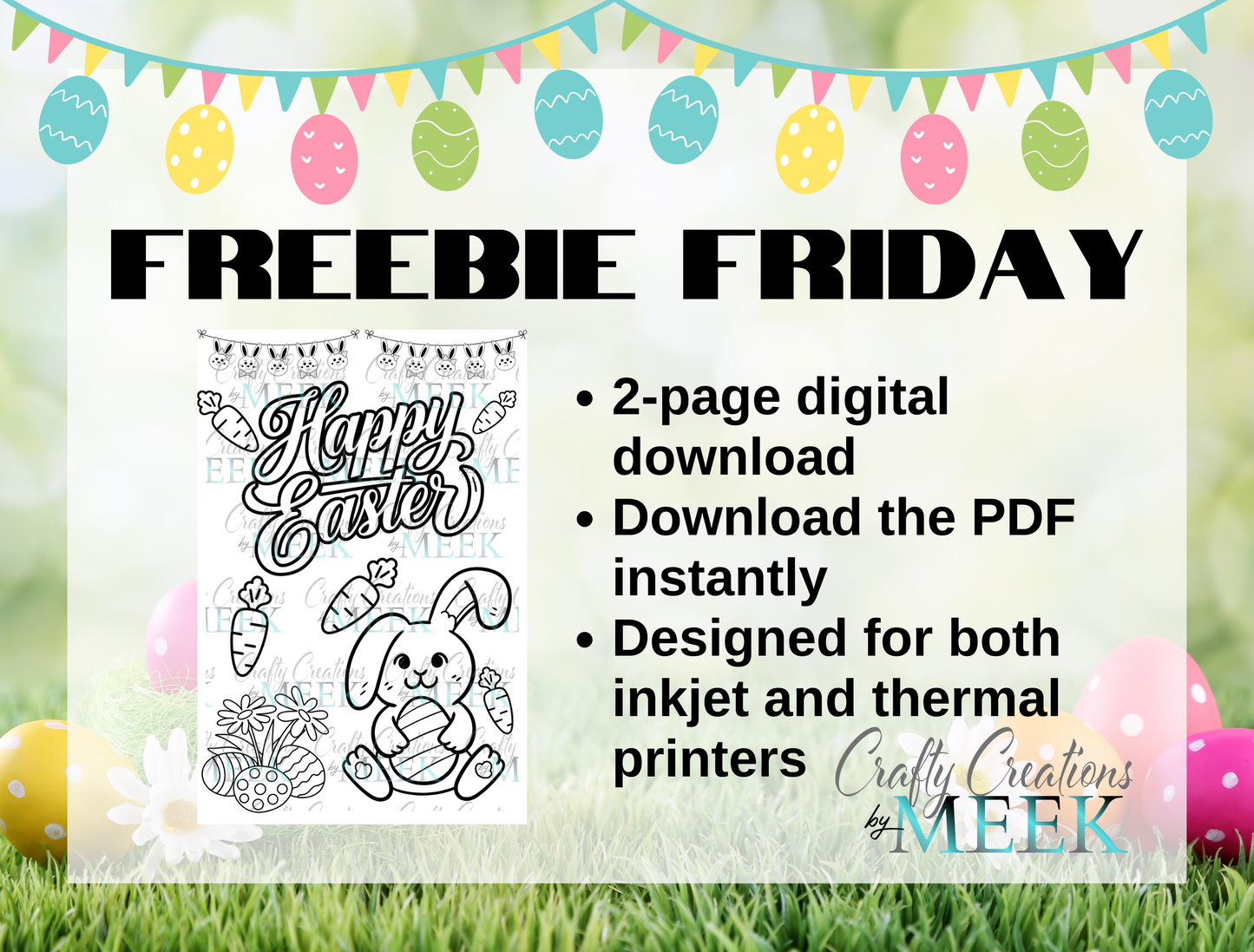 FREE Printable Easter Coloring & Activity Sheets – 2-Page Digital Download for Kids | Inkjet & Thermal Printer Friendly