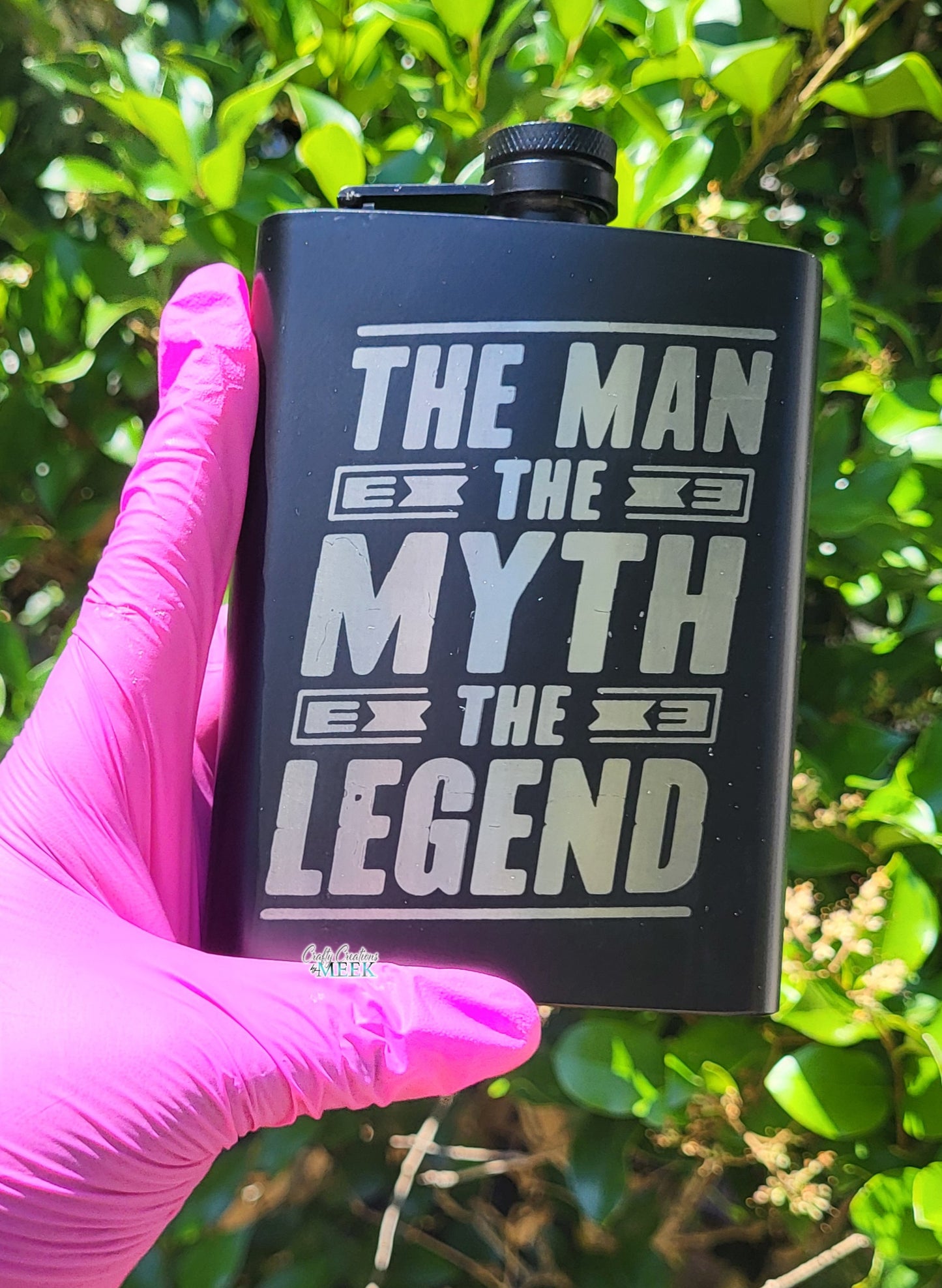 The Man Laser Engraved Flask