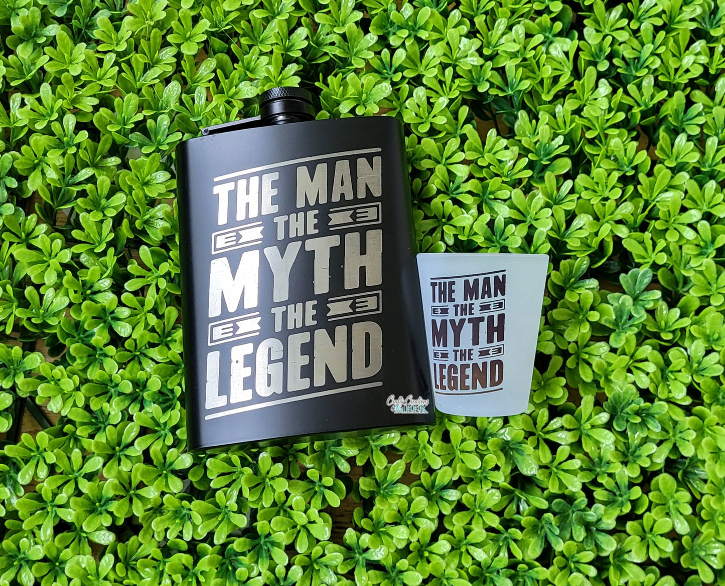 The Man Laser Engraved Flask