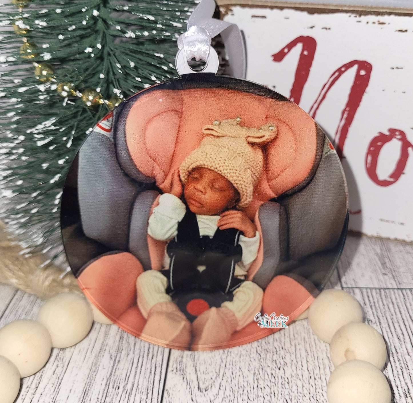 Custom Full-Color Acrylic Photo Ornament – Personalized Sublimation Christmas Gift