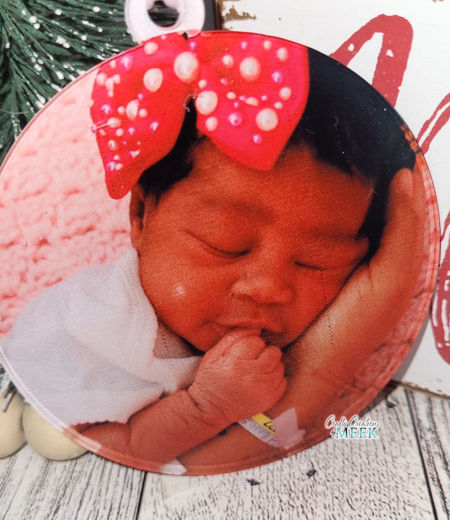 Custom Full-Color Acrylic Photo Ornament – Personalized Sublimation Christmas Gift