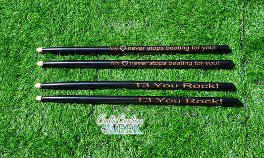 Custom Laser Engraved Drumsticks – Personalized Gift for Drummers & Musicians
