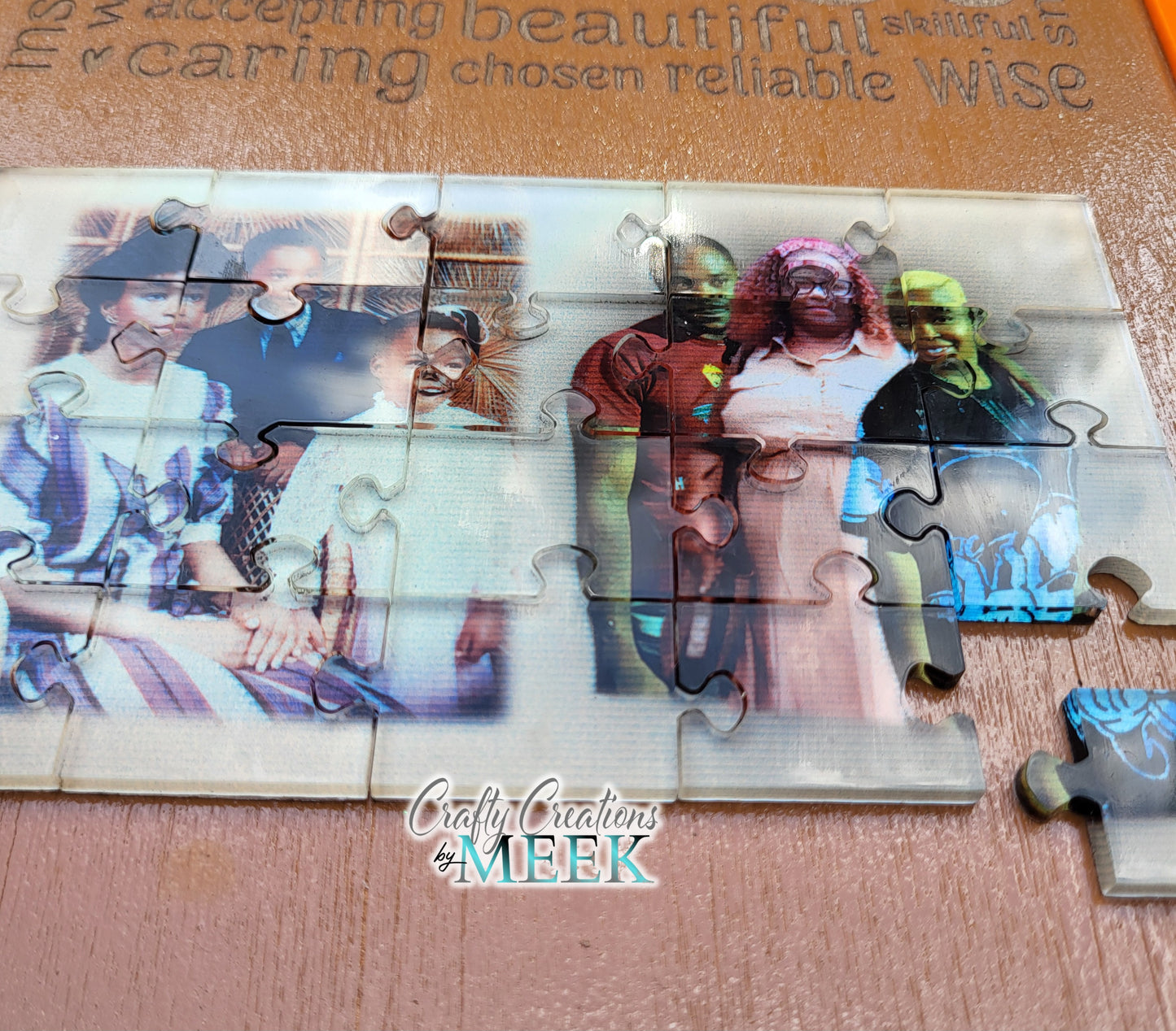 Custom Mother's Day Puzzle Frame with Family Photo | Engraved Wood Wall Art Gift