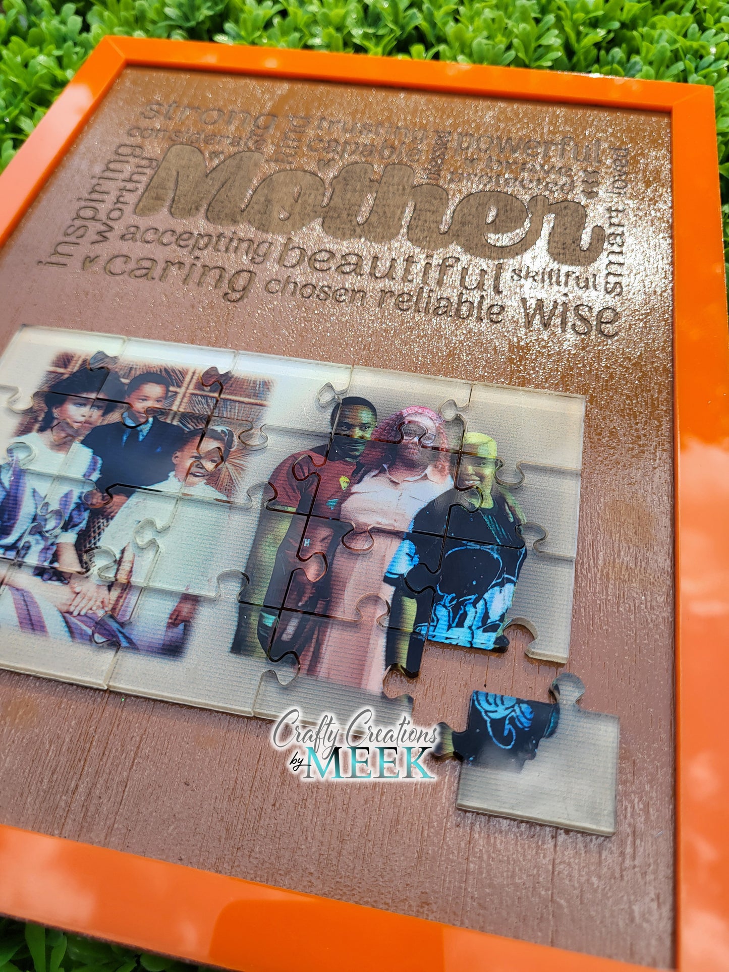 Custom Mother's Day Puzzle Frame with Family Photo | Engraved Wood Wall Art Gift