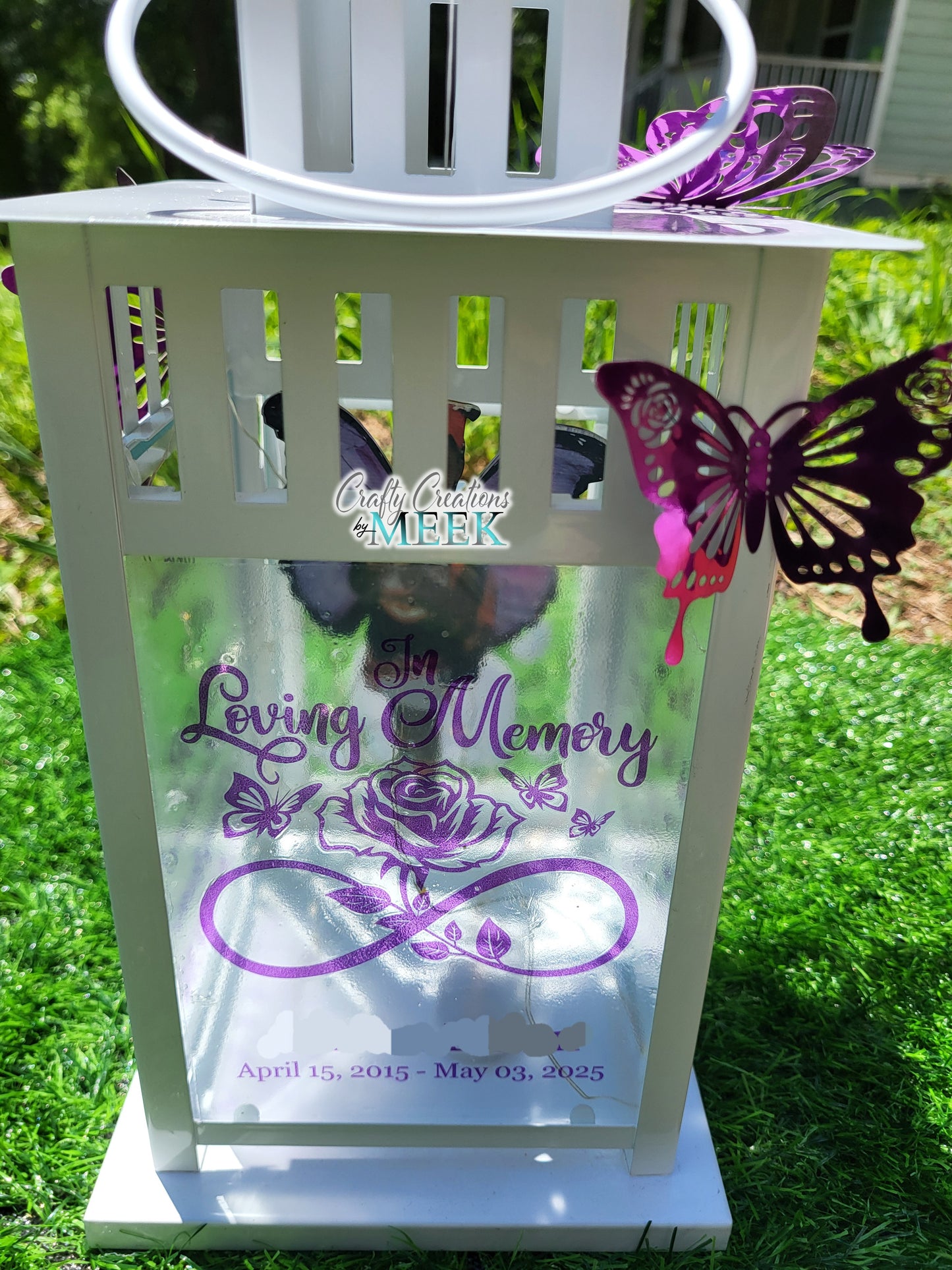 Personalized Memorial Lantern – Custom Sympathy Gift with Name & Dates