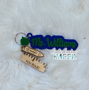 Personalized Teacher Keychain