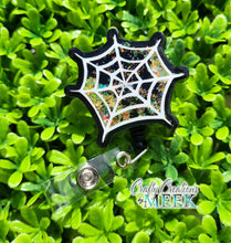 Load image into Gallery viewer, Spider Web Shaker Badge Reel
