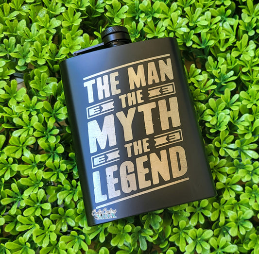 The Man Laser Engraved Flask
