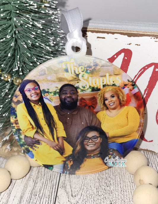 Custom Full-Color Acrylic Photo Ornament – Personalized Sublimation Christmas Gift