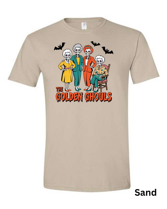 The Golden Ghouls T-Shirt | Funny Skeleton Halloween Graphic Tee