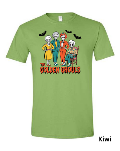 The Golden Ghouls T-Shirt | Funny Skeleton Halloween Graphic Tee
