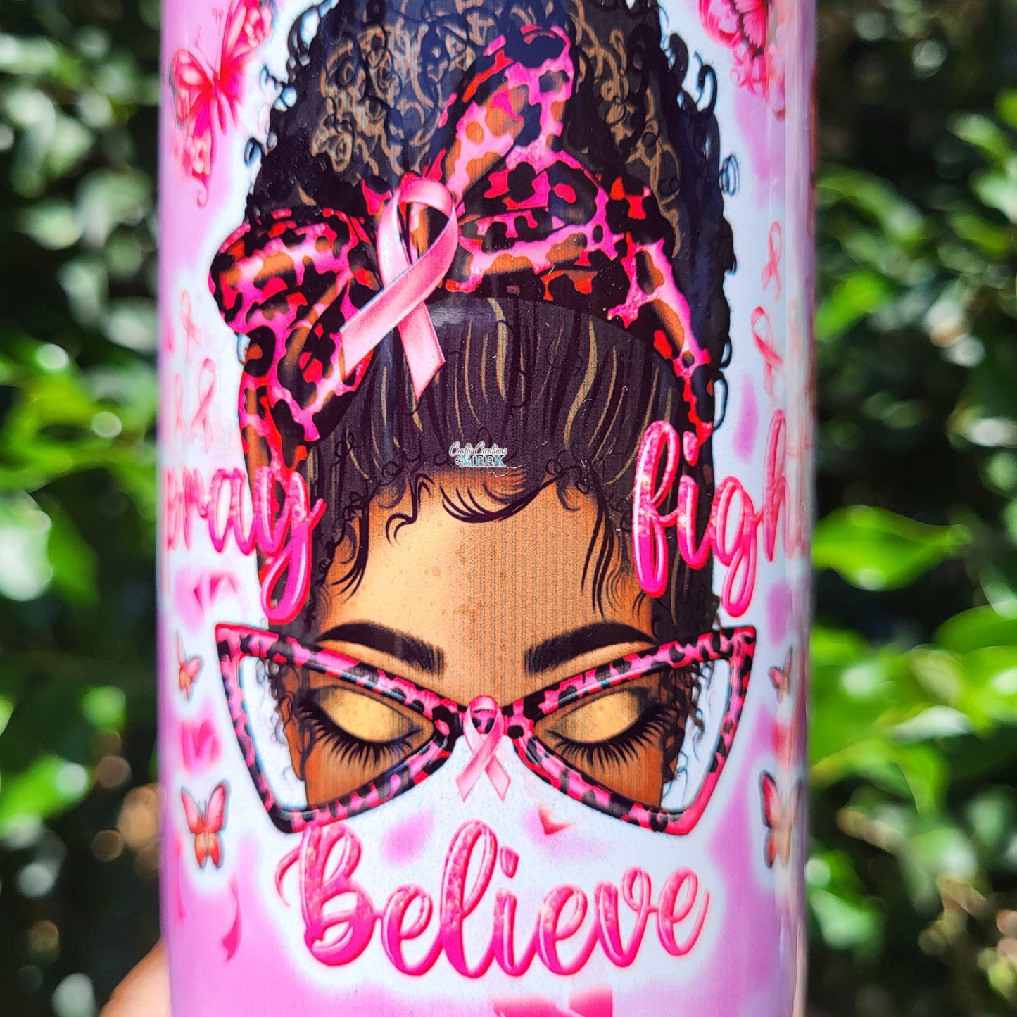 20oz Breast Cancer Awareness Sublimation Tumbler - Pink Ribbon Tumbler