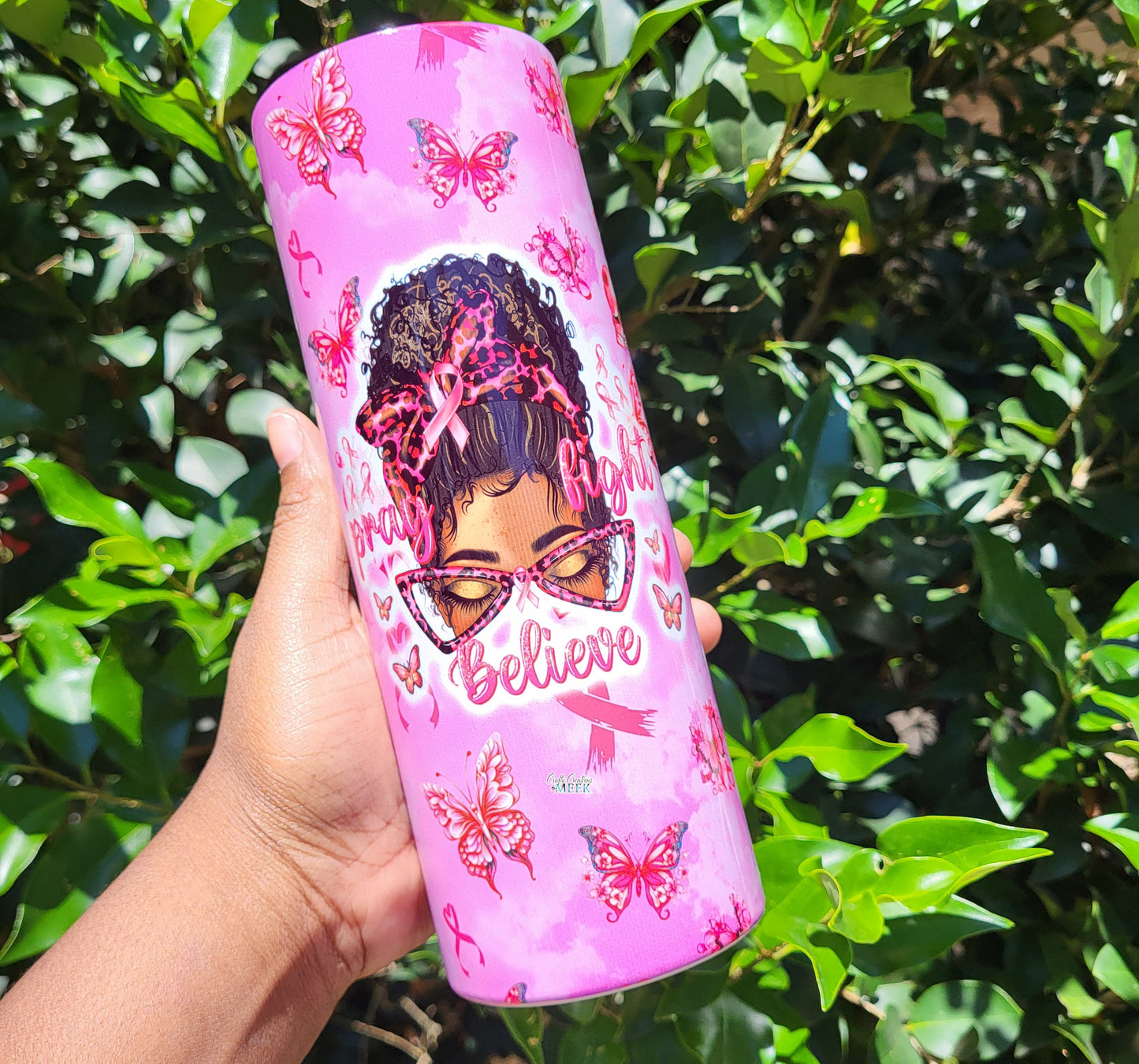 20oz Breast Cancer Awareness Sublimation Tumbler - Pink Ribbon Tumbler