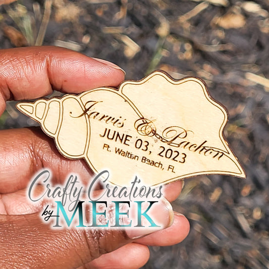 Seashell Wedding Favor Magnet