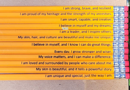 Laser Engraved Affirmation Pencils for Black Students | Inspirational School Supplies