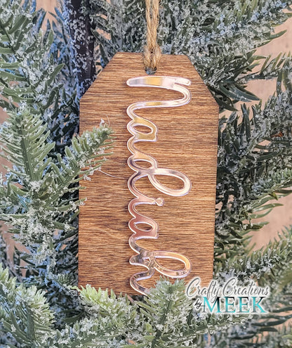 3D Wood & Acrylic Stocking Tag
