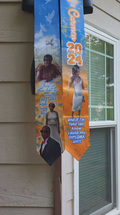 Custom Sublimation Graduation Stole – Personalized Stole for Class of 2025, Greek Life, Honors & More