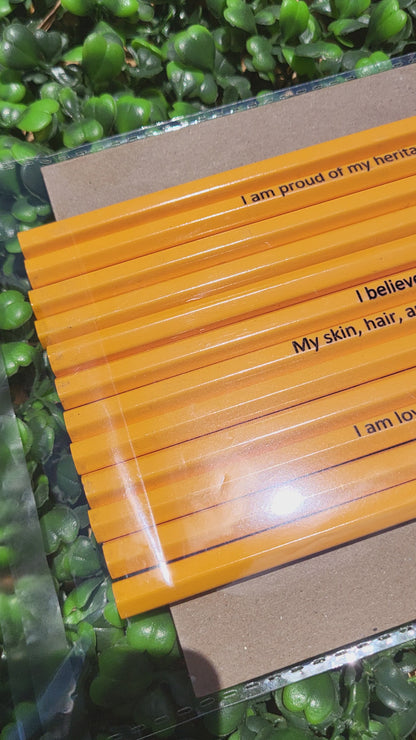 Laser Engraved Affirmation Pencils for Black Students | Inspirational School Supplies