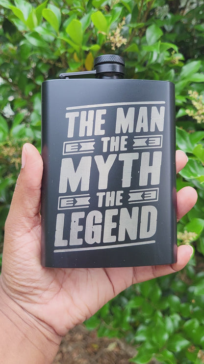 The Man Laser Engraved Flask