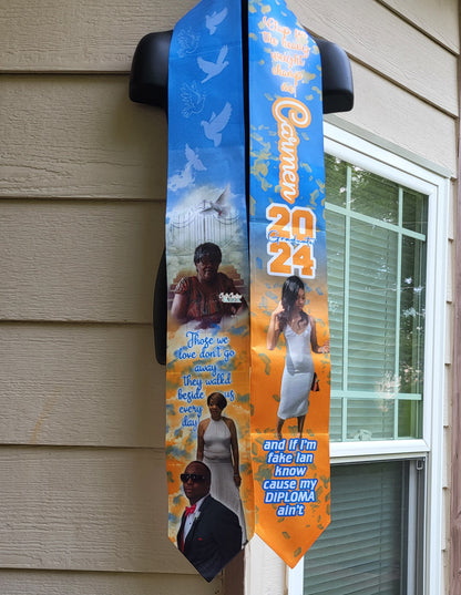 Custom Sublimation Graduation Stole – Personalized Stole for Class of 2025, Greek Life, Honors & More