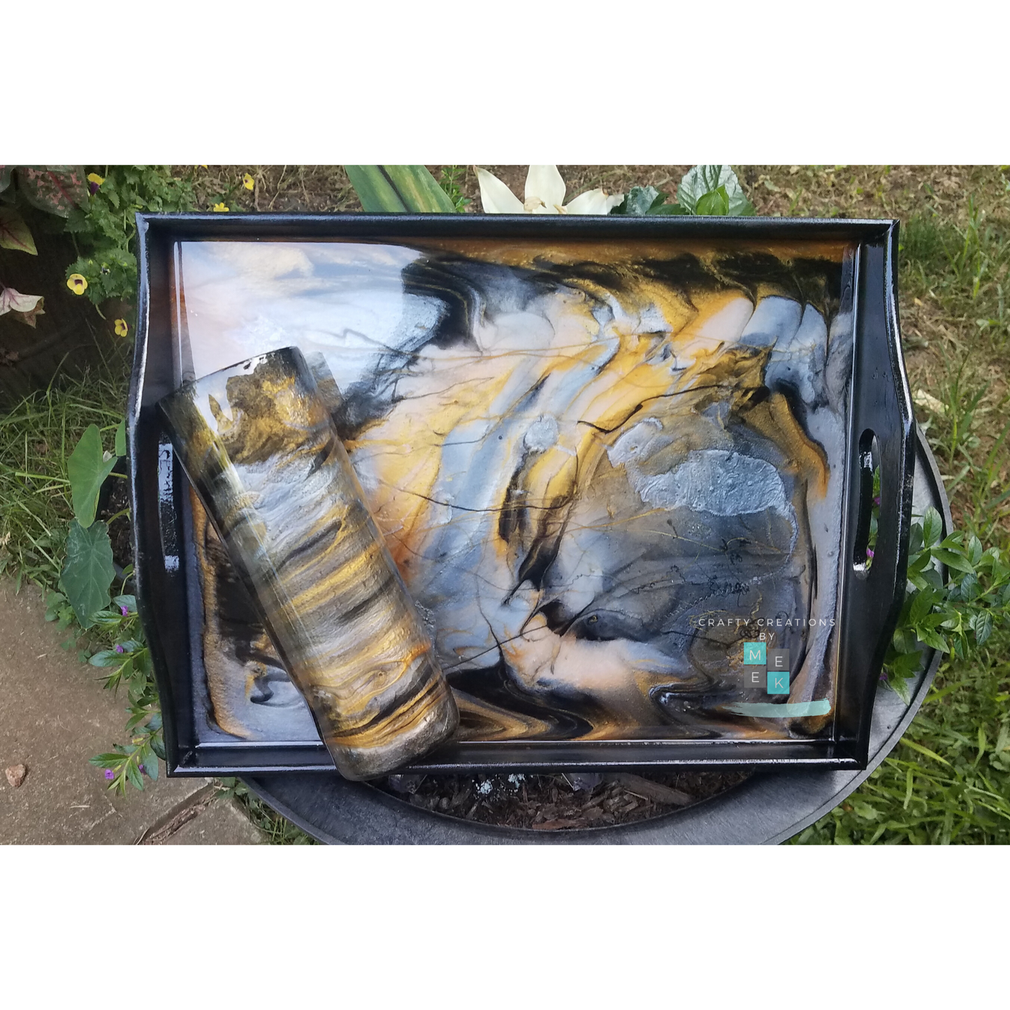 Marble Serving Tray & Matching Tumbler